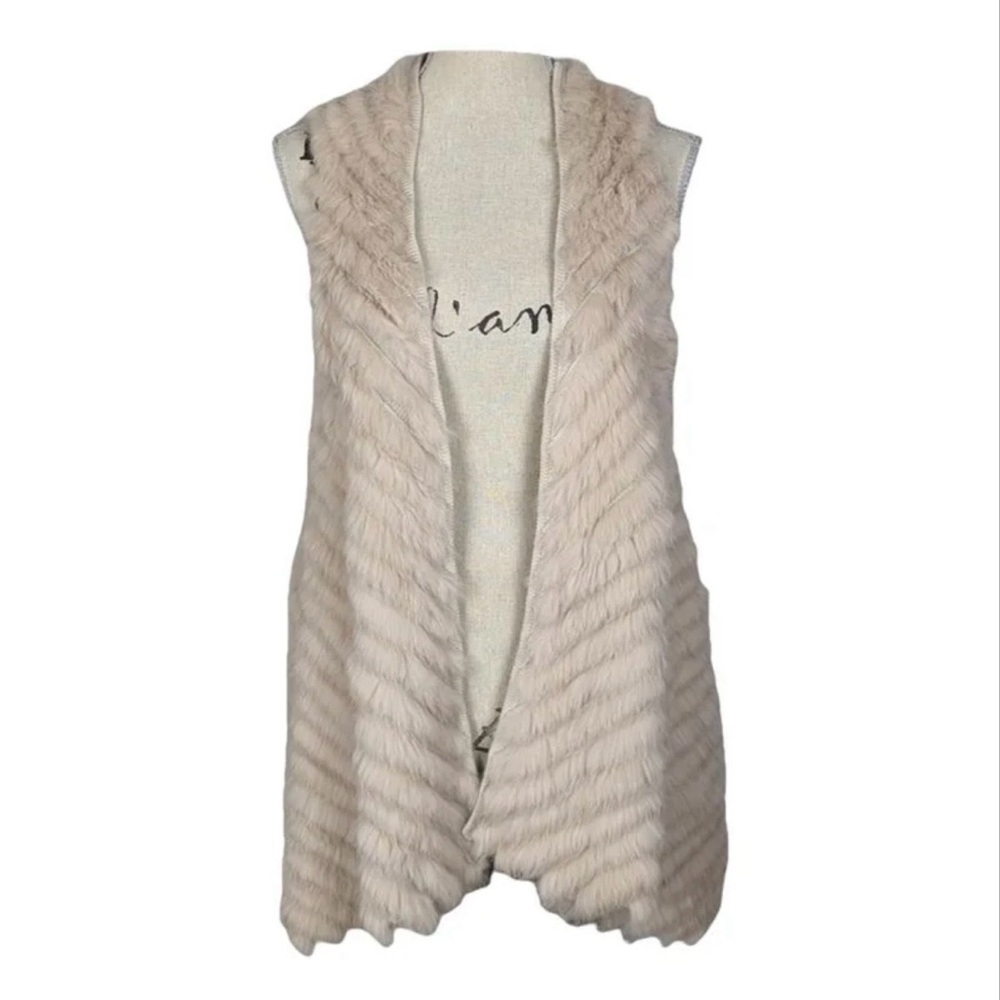 Beige 90s Rabbit Fur Vest